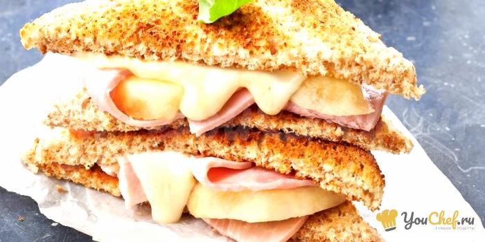 Клубный сэндвич в стиле раклетт