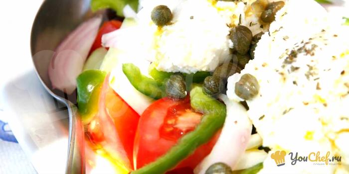 Греческий салат с фетой, рецепт классический с фото