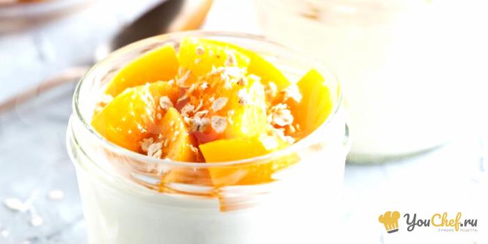 Персиковый и овсяный йогурты