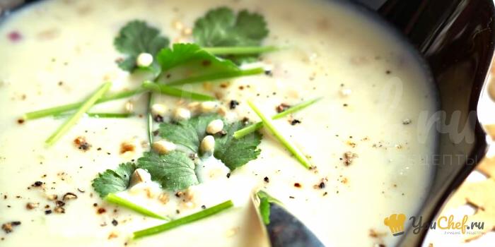 Ячменный суп с йогуртом
