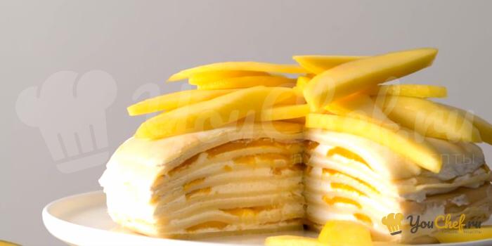 Блинный торт с манго