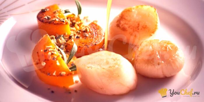Морские гребешки с грушевым кремом, пошаговый рецепт на ккал, фото, ингредиенты - Güiña