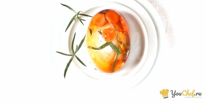 Желе яйцо, морковь, эстрагон
