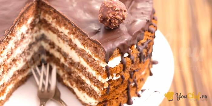 Шоколадно-кремовый торт